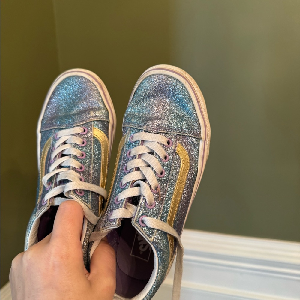 Vans Kids Sneakers - Glittery Blue and Gold